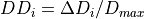 DD_i=\Delta D_i/D_{max}